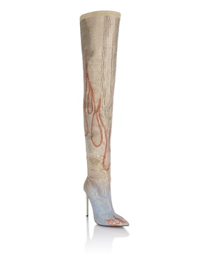 Botas De Tacón Alto Overknees Flame
