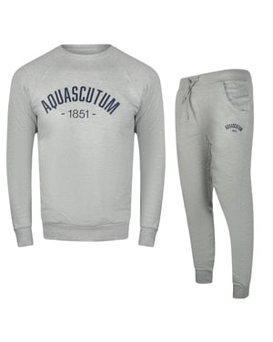 Conjunto De Pantalón Y Chándal Gris De Cuello Redondo Estilo Clásico De Aquascutum
