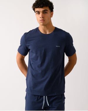 Camiseta de loungewear de algodón elástico para hombre en azul oscuro
