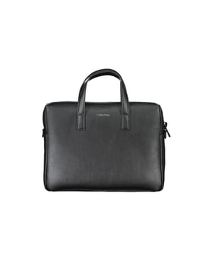 Bolso de mano de poliéster negro
