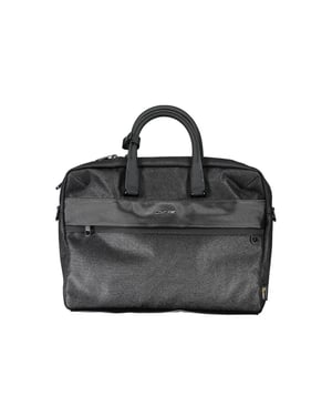 Bolso de mano de poliéster negro