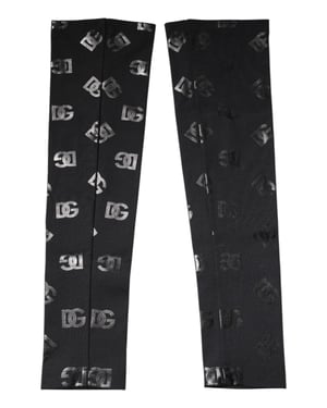 Mangas de brazo elásticas de lana con monograma DG negro