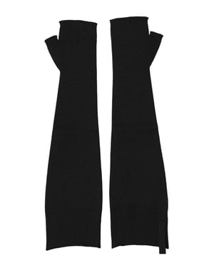 Guantes sin dedos para hombre de lana virgen negra tejida