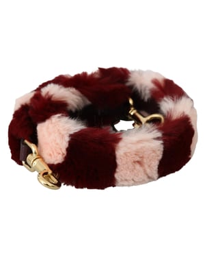 Accessorio de lujo para mujer con tira de hombro de piel de color burdeos y rosa de Dolce & Gabbana