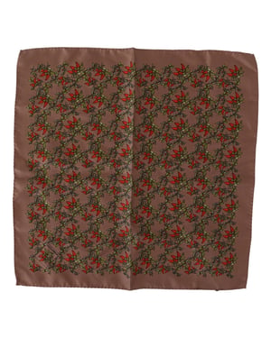 Pañuelo de Seda con Estampado de Zanahorias Marrones
