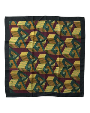 Pañuelo de Seda con Estampado Geométrico