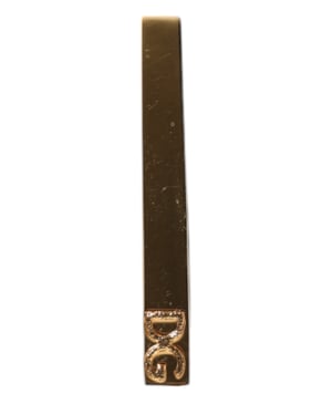Clip de Corbata de Bronce con Logo en Tono Dorado