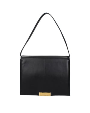 Bolso de hombro de cuero negro