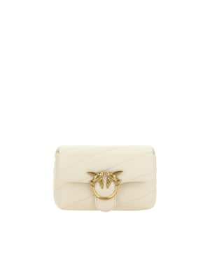 Bolso de hombro de cuero de ternera blanco Bos Taurus