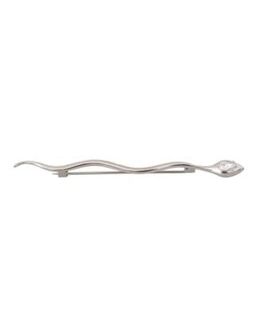 Broche de serpiente de cristal de latón plateado para hombre