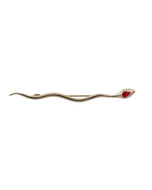 Broche Pin de Serpiente de Cristal de Latón Plateado