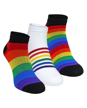 Pack de 3 pares de calcetines de algodón a rayas para hombres y mujeres en colores brillantes