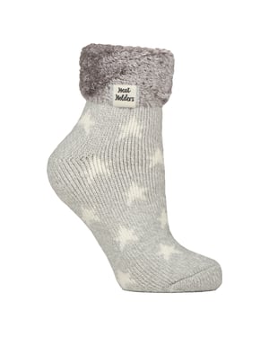 Calcetines térmicos de mujer con puño acanalado para estar en casa.