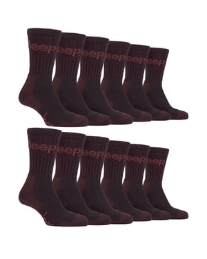 12 Pares de Calcetines de Senderismo para Hombre de Lujo con Amortiguación de Algodón