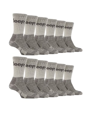 12 Pares de Calcetines de Algodón Acolchados de Lujo para Hombre