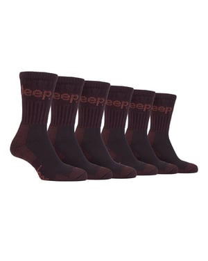 6 Pares de Calcetines de Senderismo de Algodón de Lujo con Amortiguación para Hombre