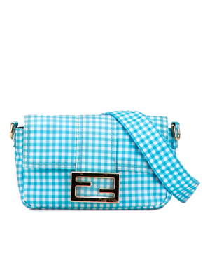 Bolso de Hombro Gingham en Baguette