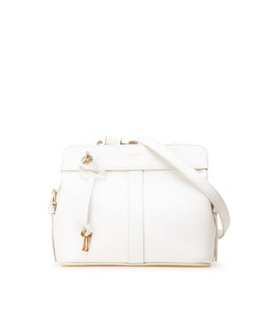 Bolso de hombro de cuero blanco
