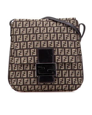 Bolso de hombro de lona Baguette Ff