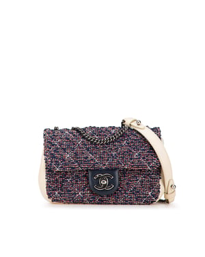 Bolso Clásico de Solapa Estilo Tweed