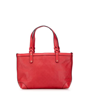 Bolso de mano con asas de cuero rojo