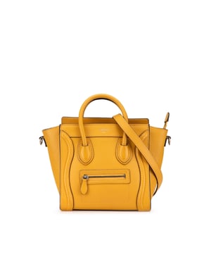 Bolso de Mano Nano de Cuero Amarillo