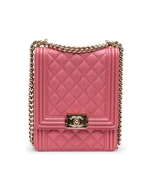 Boy Chanel Bandolera de Cuero Rosa