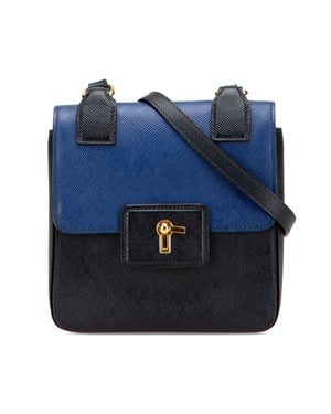 Bolso de Bandolera Bicolor con Solapa
