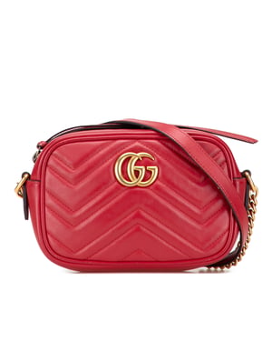 Bolso de cámara Gg Marmont de cuero