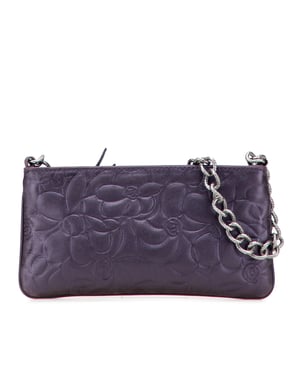 Bolso de hombro con relieve floral