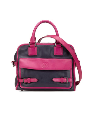 Bolso de cuero bandolera diseño bicolor