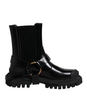 Botines de Cuero Negros con Hebilla