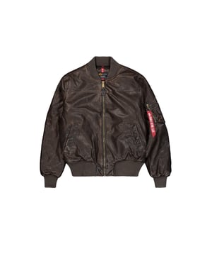 MA-1 Faux Leather Vintage Bomber Jacket