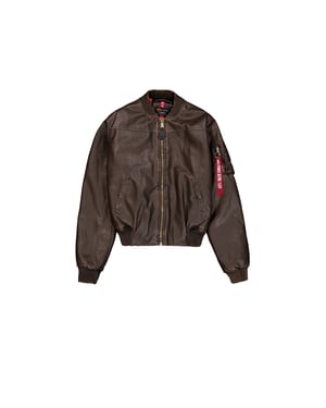 MA-1 Faux Leather Vintage Bomber Jacket Women