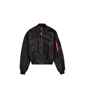 MA-1 Faux Leather Vintage Bomber Jacket Women
