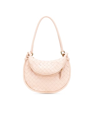 Bolso de Hombro de Cuero Tejido en Bucle