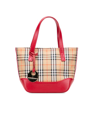 Tote de Cuero a Cuadros Vintage