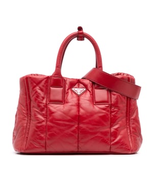 Bolso Tote de Piel Acolchada con Diseño Estructurado