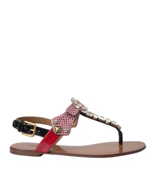 Sandalias de tiras embellished de Dolce Gabbana
