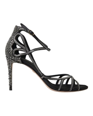 Sandalias negras con adornos de cristal