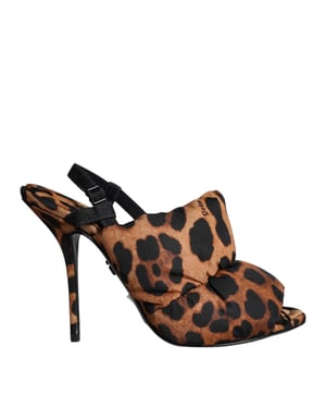 Sandalias Slingback de Leopardo Puf