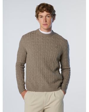 Suéter de punto trenzado con cuello redondo North Sails