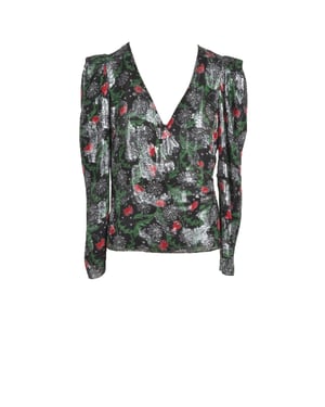 Blusa de mangas largas con estampado floral