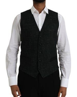Chaleco Formal de Brillo Negro