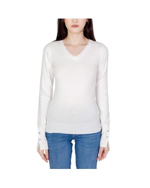 Top de punto de manga larga con escote en V Modelo Gu11479800008ro