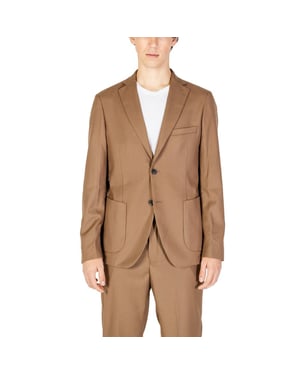 Traje de dos piezas de algodón marrón