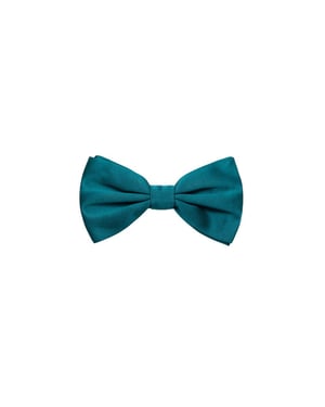 Corbata de moño de seda verde azulado