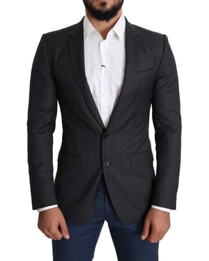 Blazer de Rayas Verticales Ajuste Clásico Jkt2774