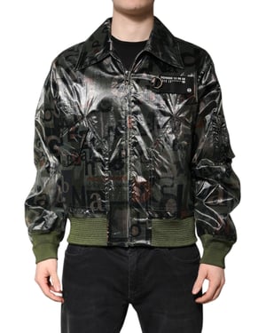 Chaqueta bomber con estampado de letras