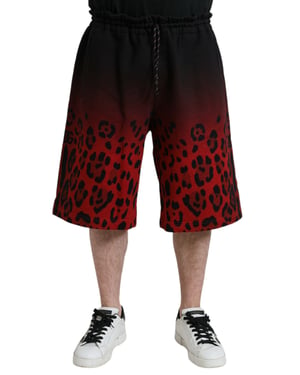 Pantalones cortos de sudadera con estampado de leopardo degradado